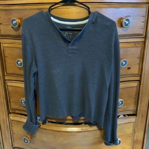 Waffle knit Henley tee